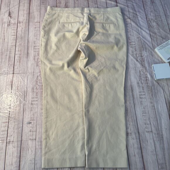 Ann Taylor Women’s Pants  Cream Cotton Blend Straight Leg Trousers - Size 12 - Picture 5 of 7
